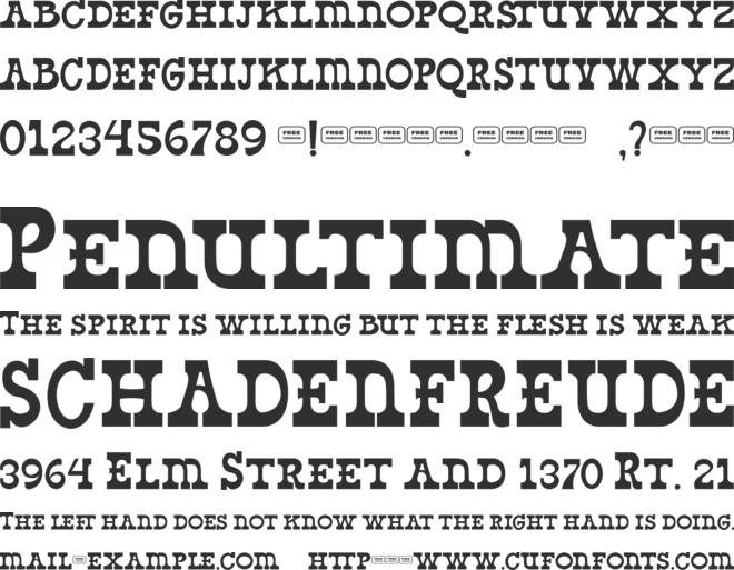 West Yard Free Trial font preview