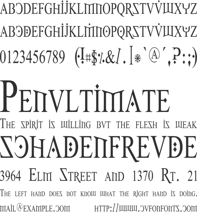 Fire Of Ysgard font preview