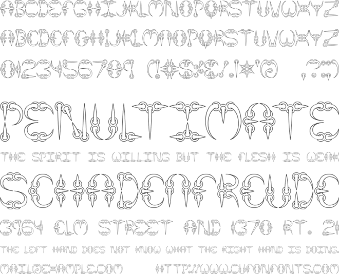 Claw font preview