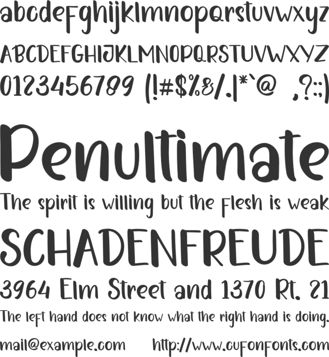 HELLO JUCKY font preview