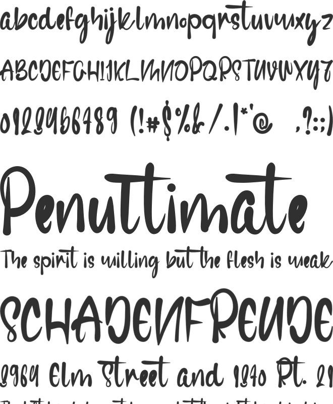 Mothers Day font preview