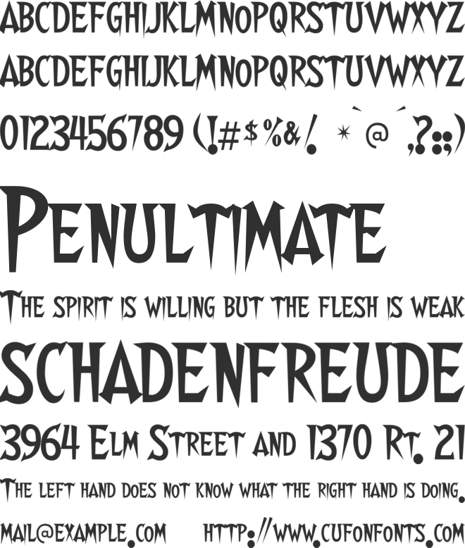 Walshes font preview