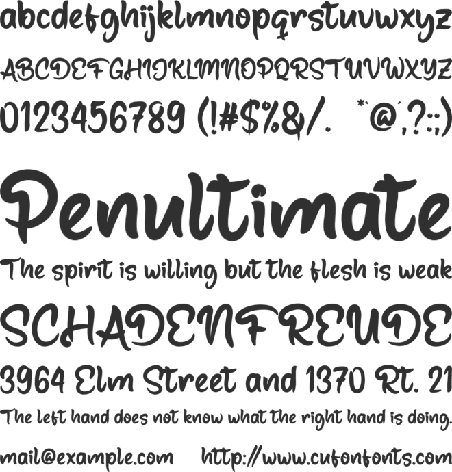 Burped font preview