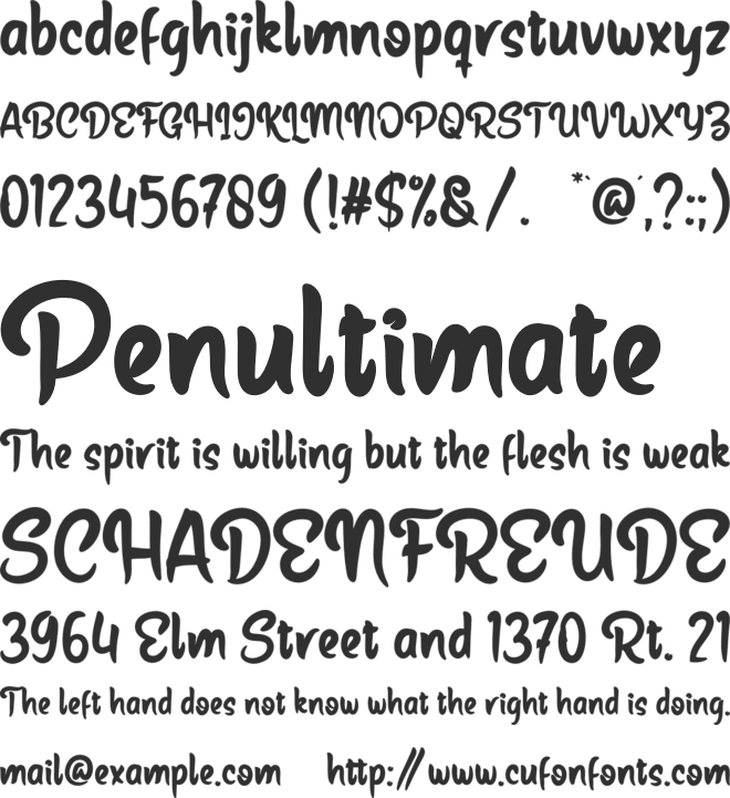 Aching font preview