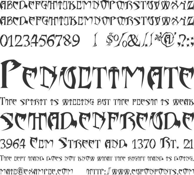 Bats & Dragons - Abaddon font preview