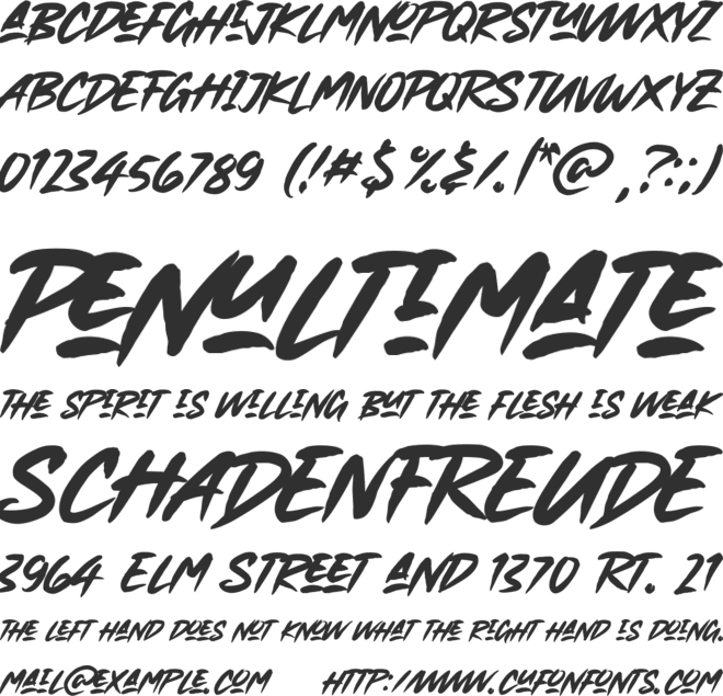 Hands Brush font preview