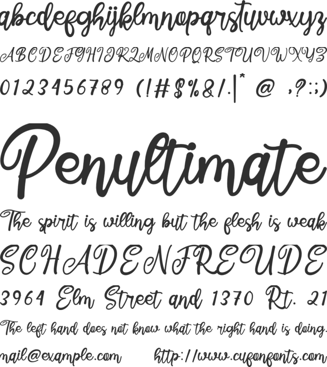 Malistiona font preview