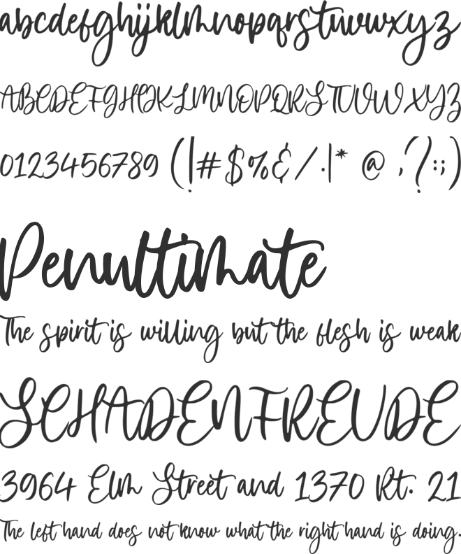 Violetail font preview