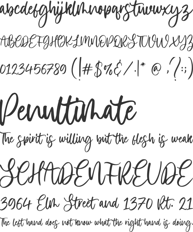 Violetail font preview