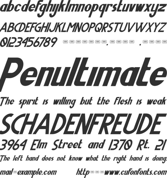 Shutter Speed Free Trial font preview