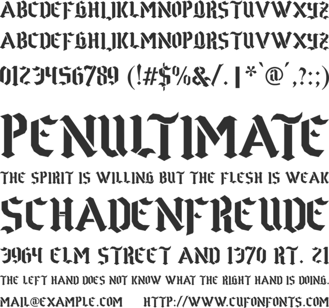 Goth Stencil font preview