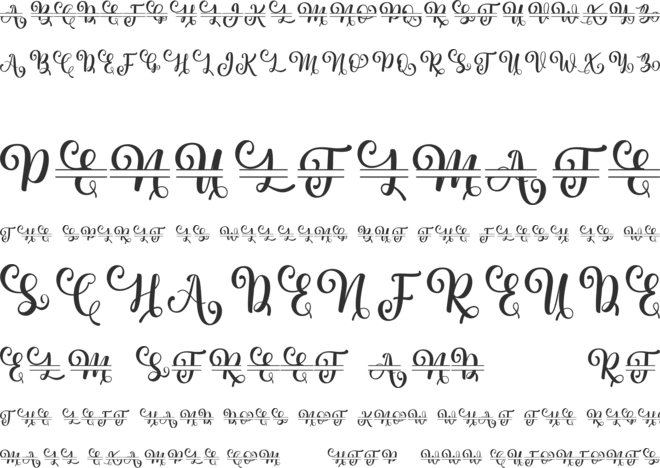 Albanian Olive Monogram 1 font preview