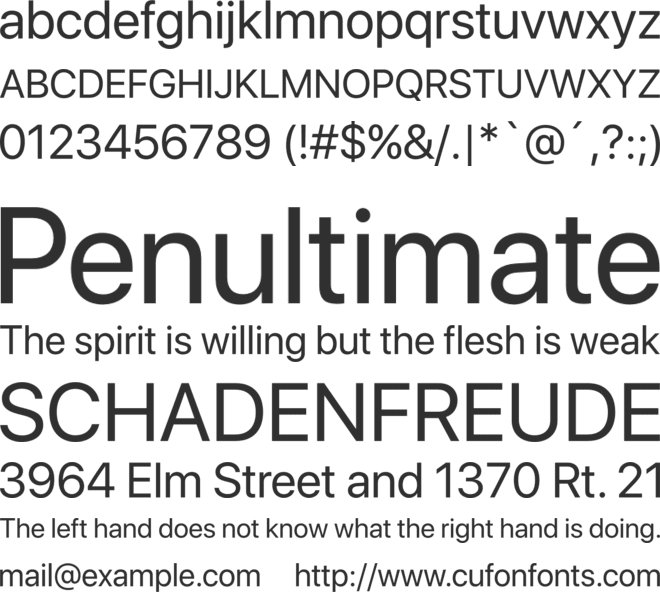 SF Pro Display font preview