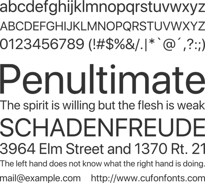 SF Pro Display font preview