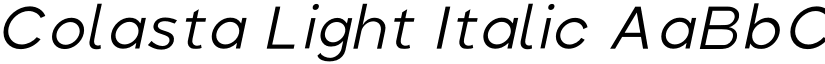 Colasta Light Italic font