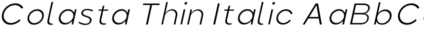 Colasta Thin Italic font