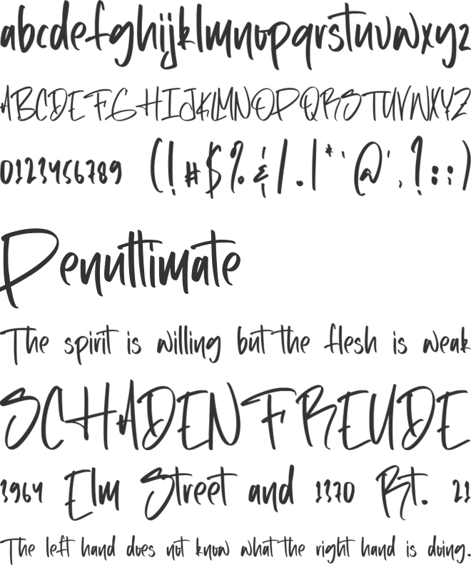 Shootout font preview