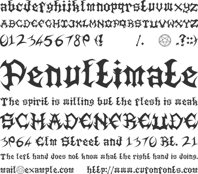 Guttural font preview