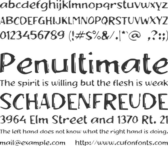 c Cloves font preview