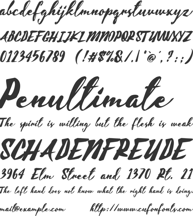 Aline font preview