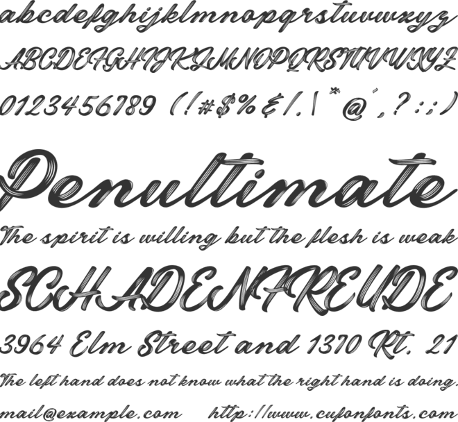 Miyabon font preview