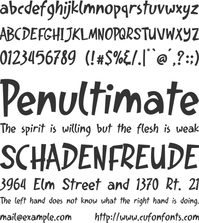 Sankutters font preview