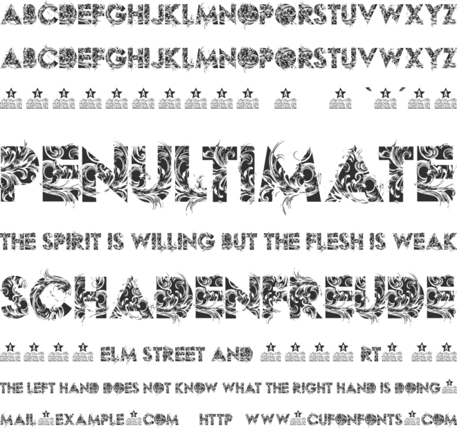 BOTANIC PERSONAL USE font preview