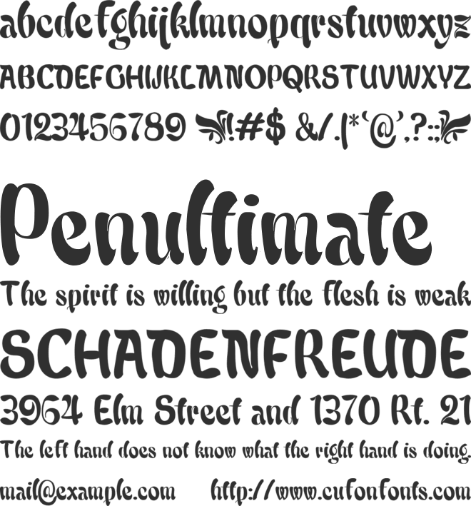 Babalu font preview