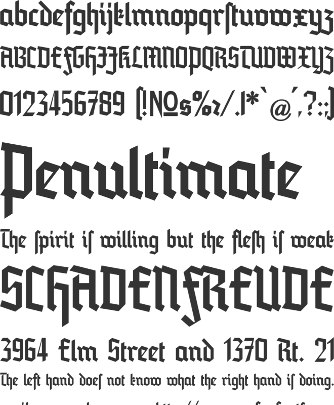 Blankenburg font preview
