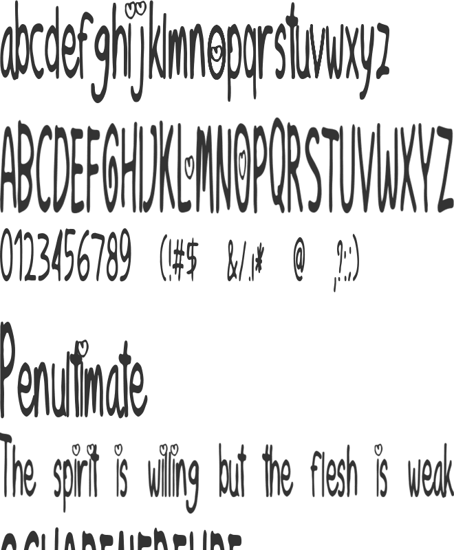 Loving you font preview