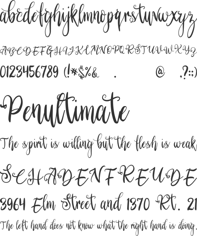 Before Sunset V1 font preview