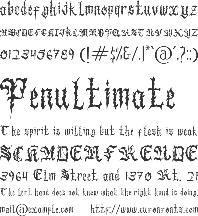 Black Chrone font preview