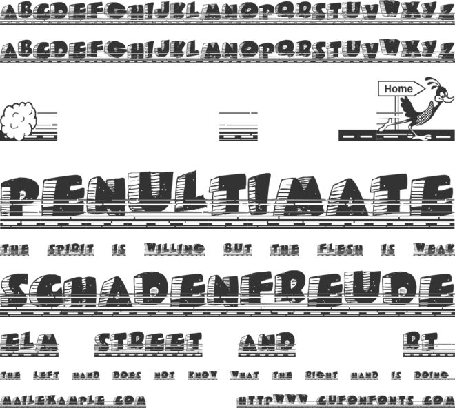 Roady Roadrunner font preview