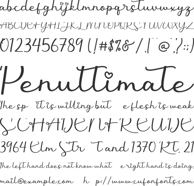 Narllina font preview