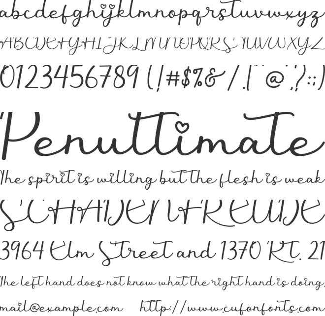 Narllina font preview