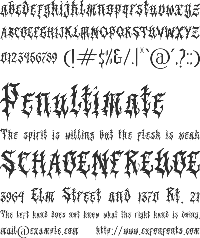 Black Panther font preview