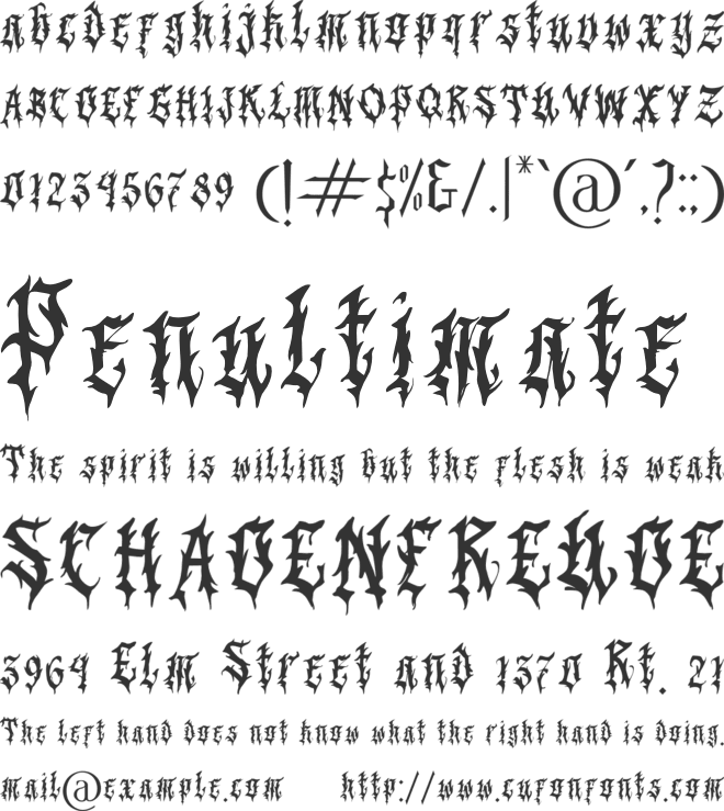 Black Panther font preview