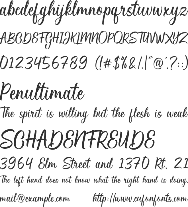 Hamsley Script font preview