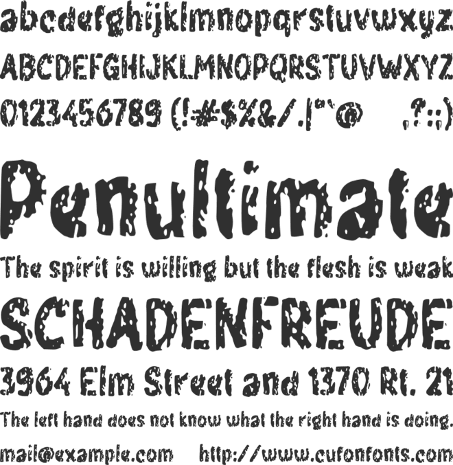 c Cheese Hunter font preview