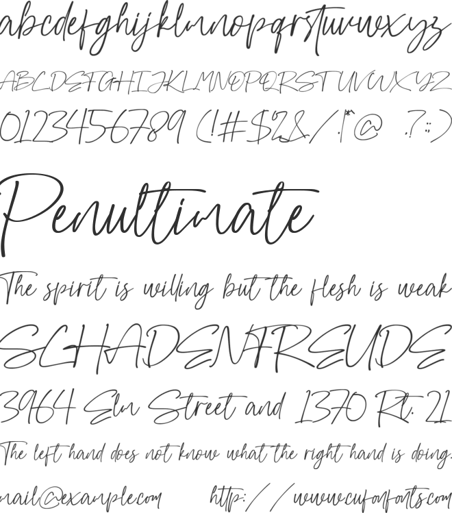 Vatteny Rose font preview