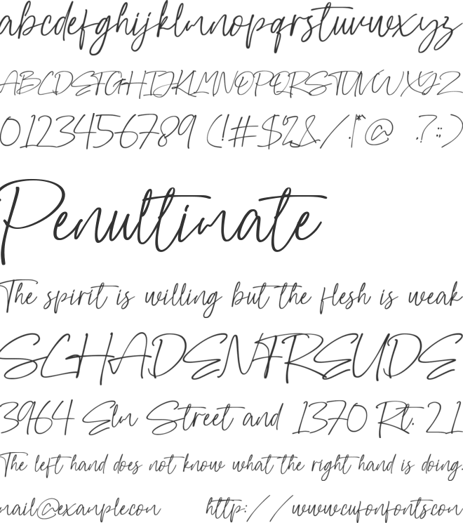 Vatteny Rose font preview