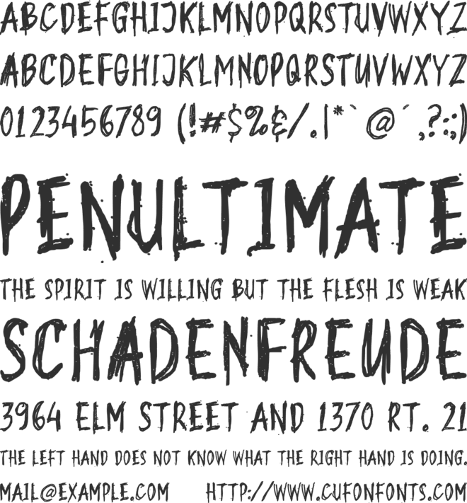 Zombie Message font preview