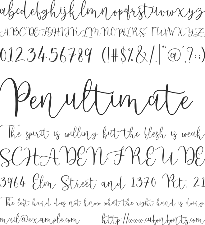 Amelia Esthery font preview