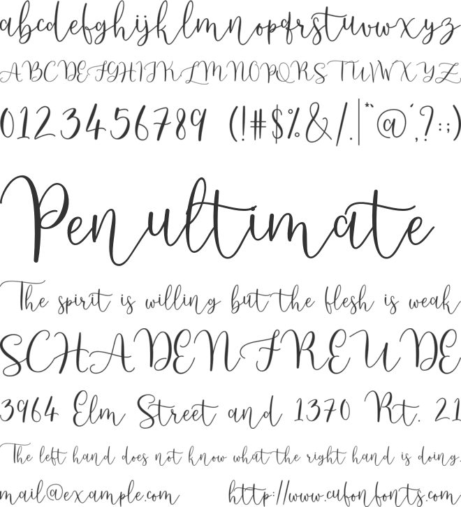 Amelia Esthery font preview