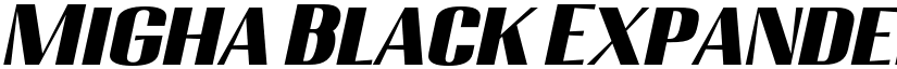 Migha Black Expanded CNTR Slant font