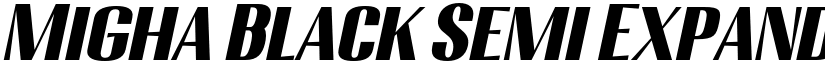 Migha Black Semi Expanded CNTR Slant font