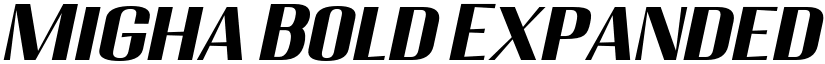 Migha Bold Expanded CNTR Slant font
