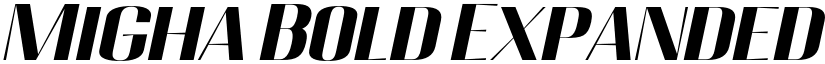 Migha Bold Expanded Slant font
