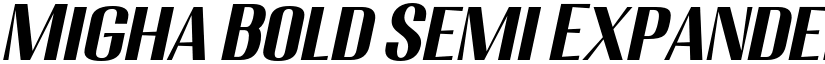 Migha Bold Semi Expanded CNTR Slant font