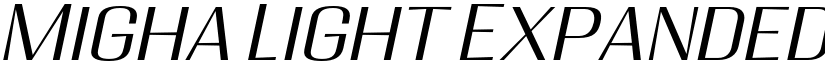 Migha Light Expanded CNTR Slant font